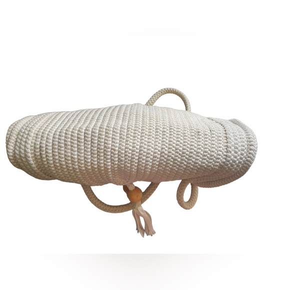 David & Scotti Cream White Handmade Boho Luxe Braided Macrame Rope Handbag Purse - Picture 5 of 8